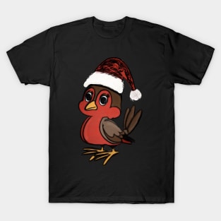 Robin In Santa Hat T-Shirt